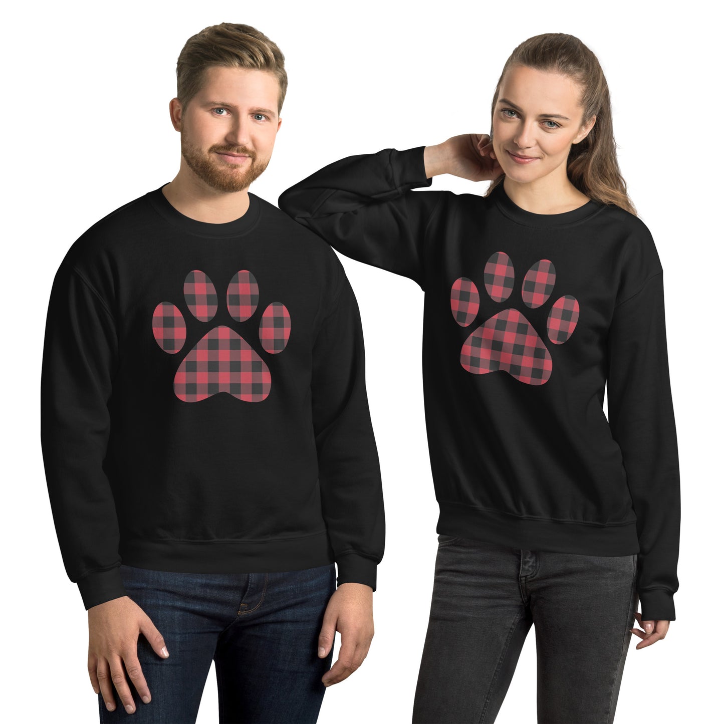 Gingham Paw Print Sweatshirt