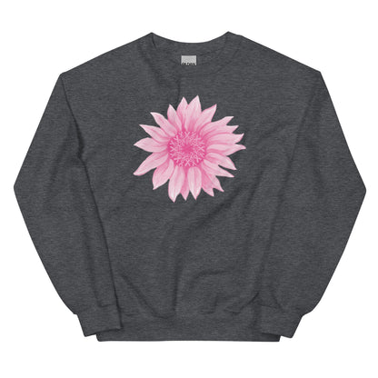 Pink Ribbon Sunflower Crewneck Sweatshirt