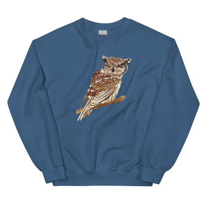 Owl on a Branch Crewneck Sweatshirt