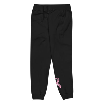 Pink Ribbon Butterflies Take Flight Fleece Sweatpants