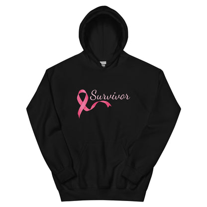 Elegant Pink Ribbon Survivor Hoodie