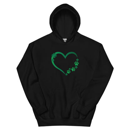 St. Patrick's Paw Heart Hoodie