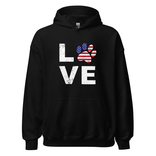 Patriotic Paw Love Hoodie