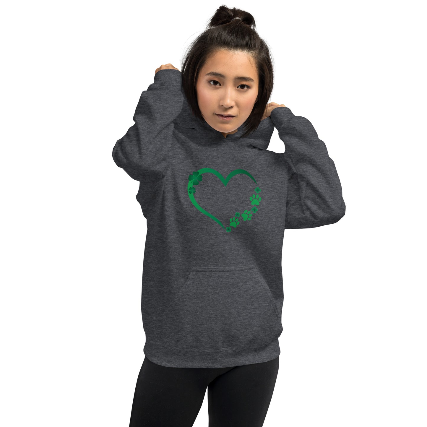 St. Patrick's Paw Heart Hoodie