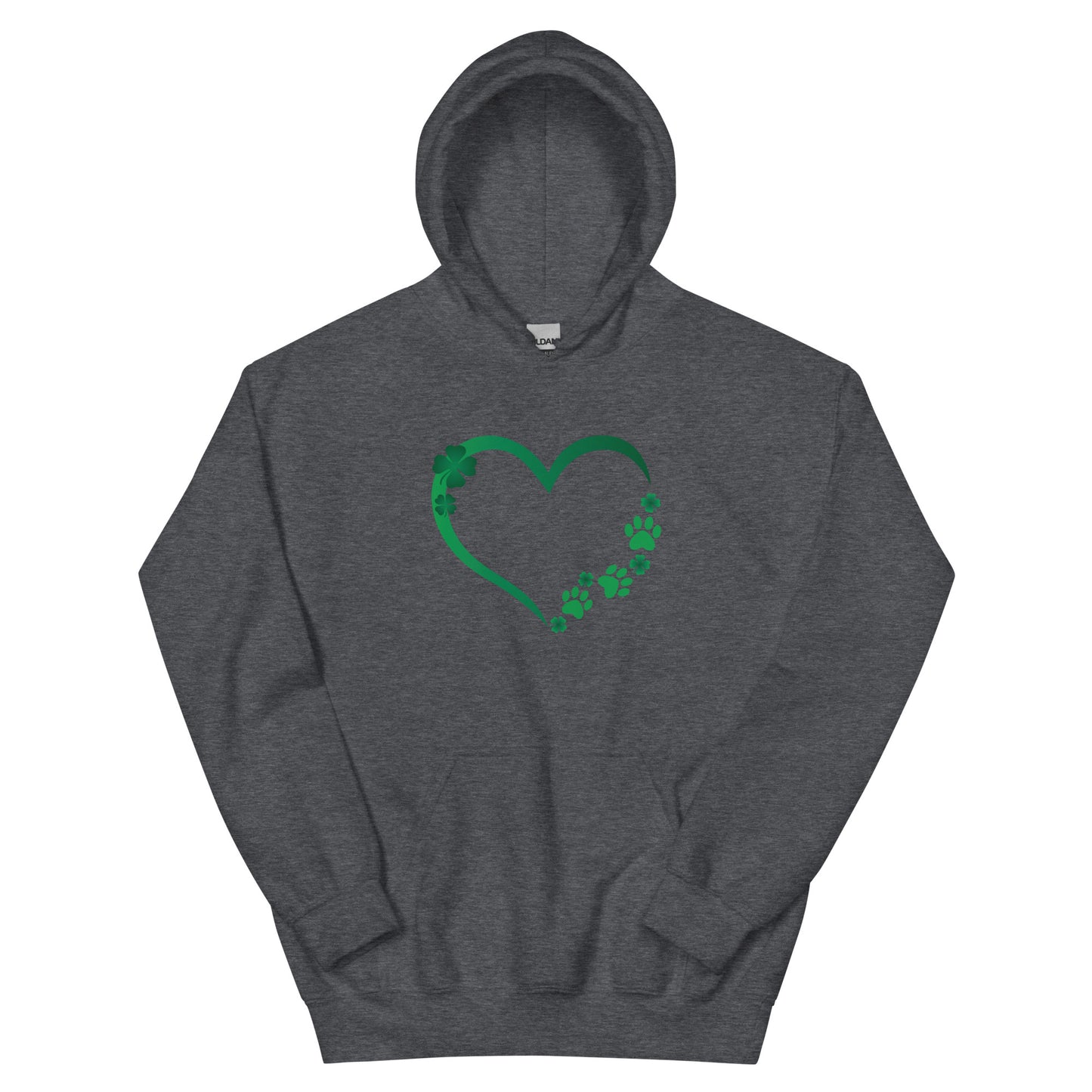 St. Patrick's Paw Heart Hoodie