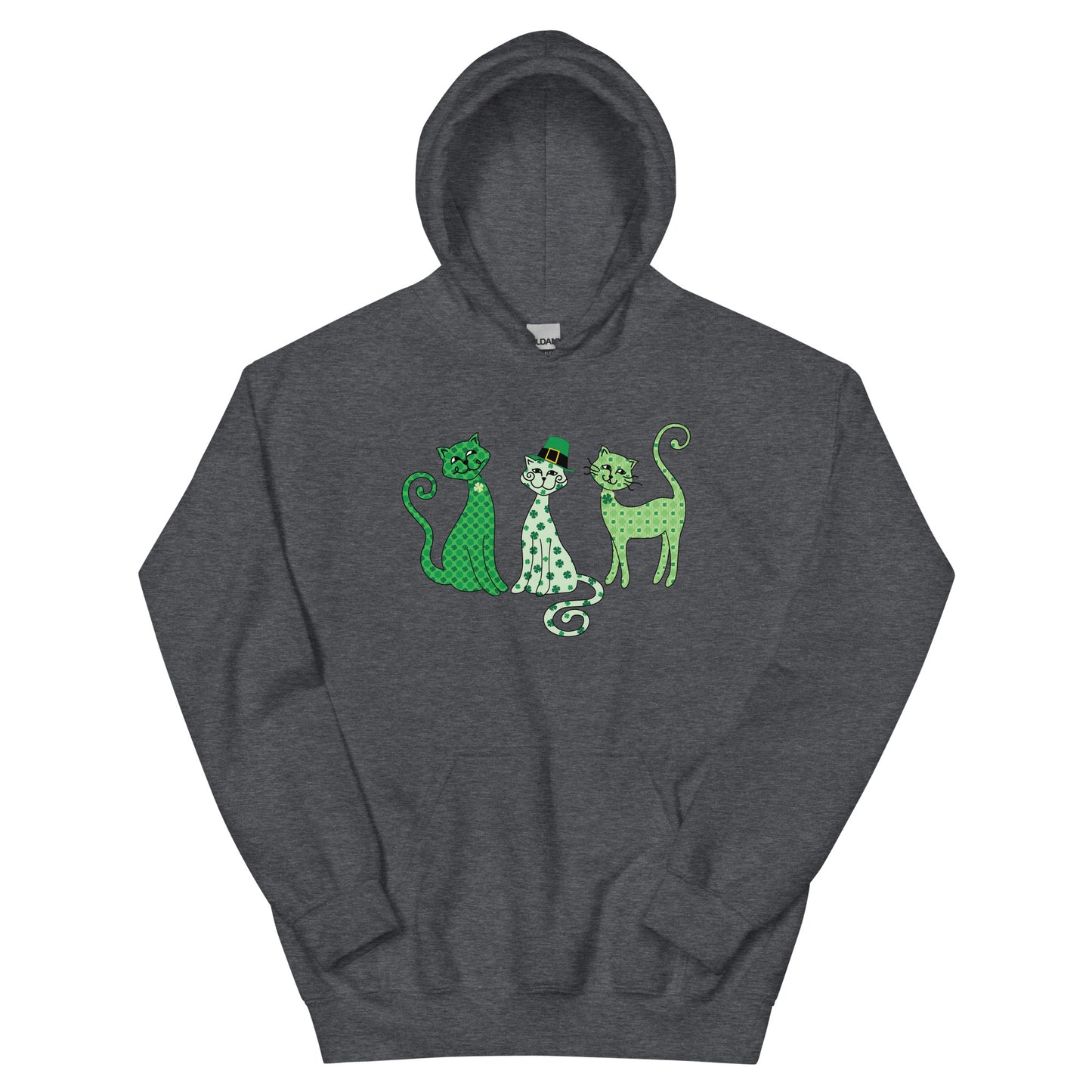 Whimsy St. Patrick's Day Cats Hoodie