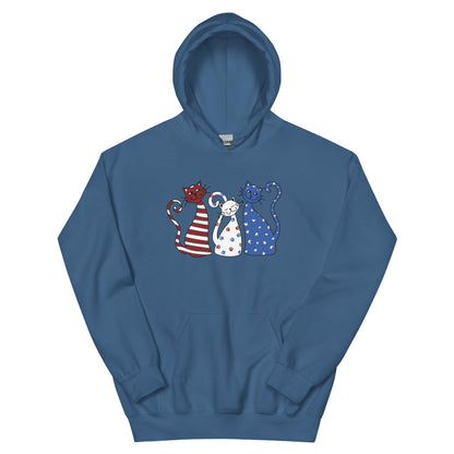 Whimsy Americana Cats Hoodie