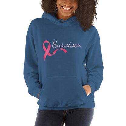 Elegant Pink Ribbon Survivor Hoodie