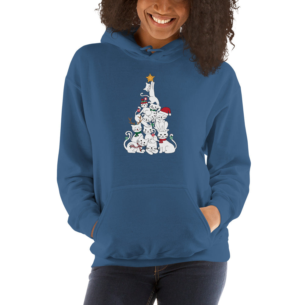 Festive Cats Christmas Tree Hoodie