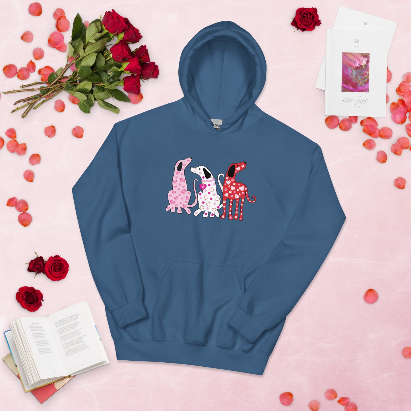 Whimsy Valentine Dogs Hoodie