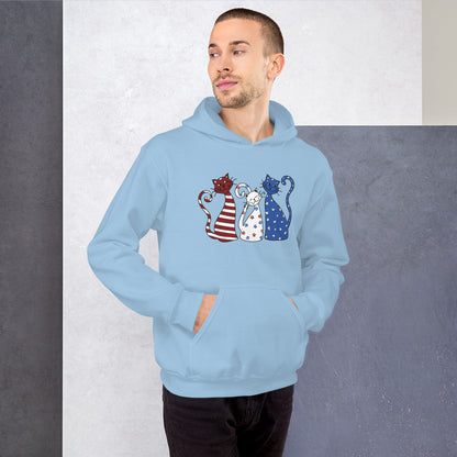 Whimsy Americana Cats Hoodie