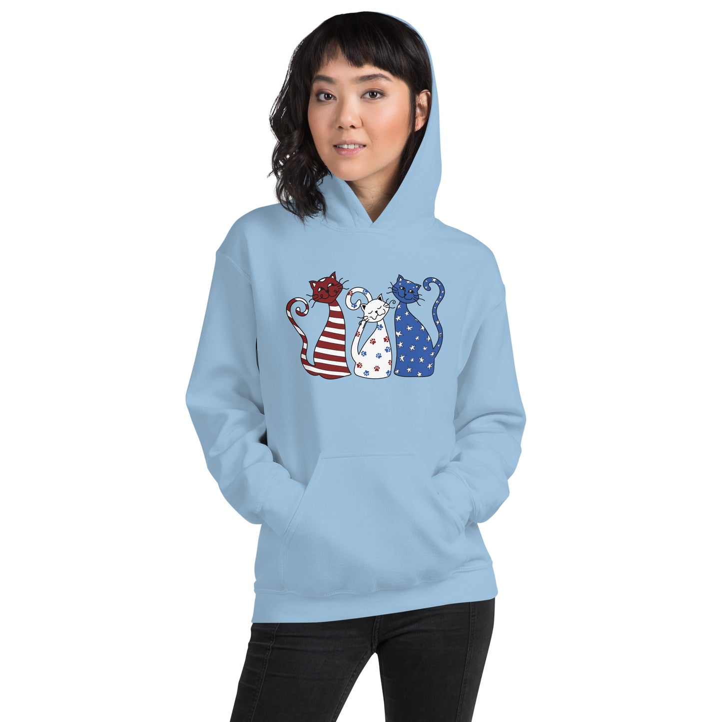 Whimsy Americana Cats Hoodie