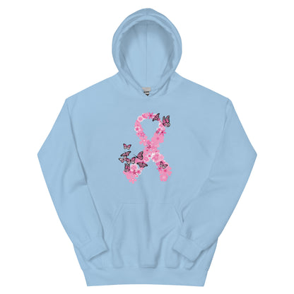 Pink Ribbon Butterflies Take Flight Hoodie