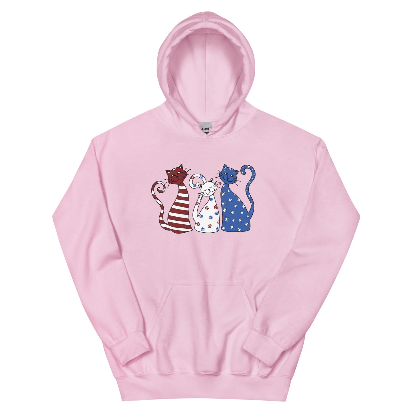 Whimsy Americana Cats Hoodie