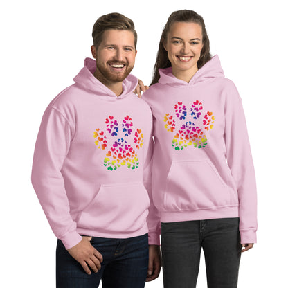 Paw of Hearts Rainbow Hoodie