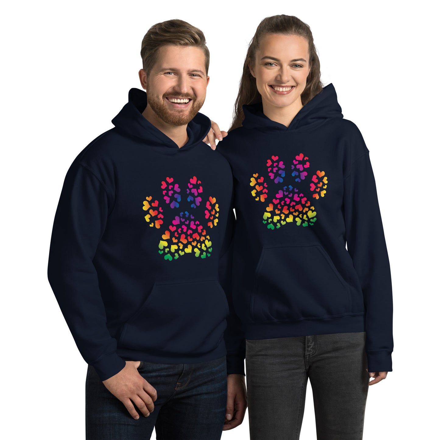 Paw of Hearts Rainbow Hoodie