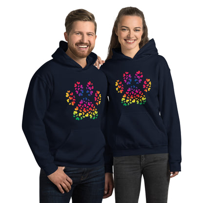 Paw of Hearts Rainbow Hoodie