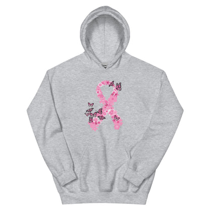 Pink Ribbon Butterflies Take Flight Hoodie