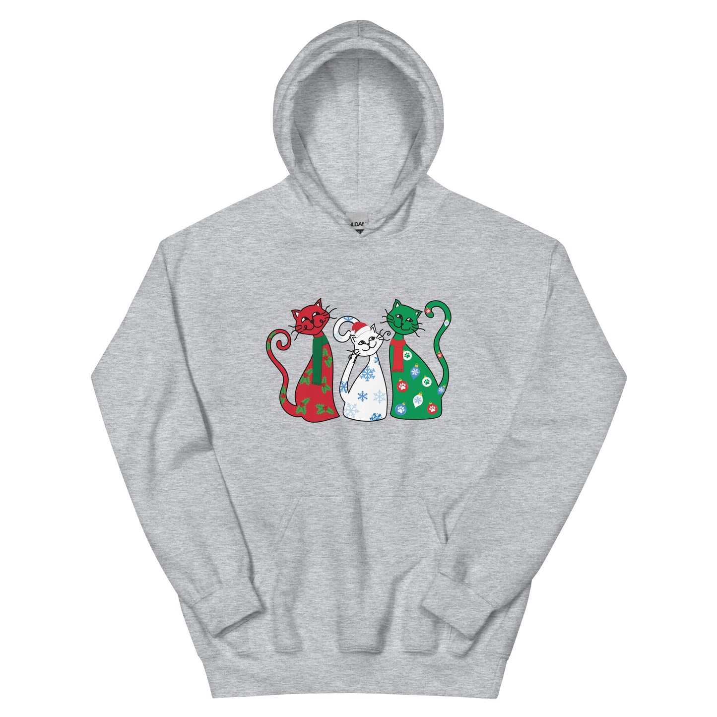 Holiday Greetings Cats Hoodie