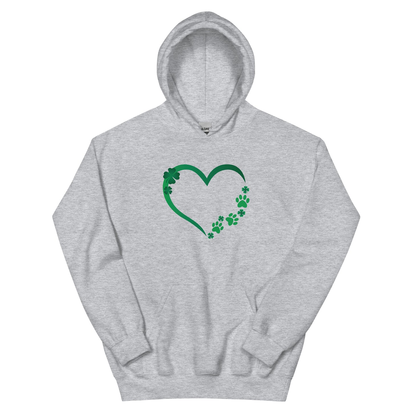 St. Patrick's Paw Heart Hoodie