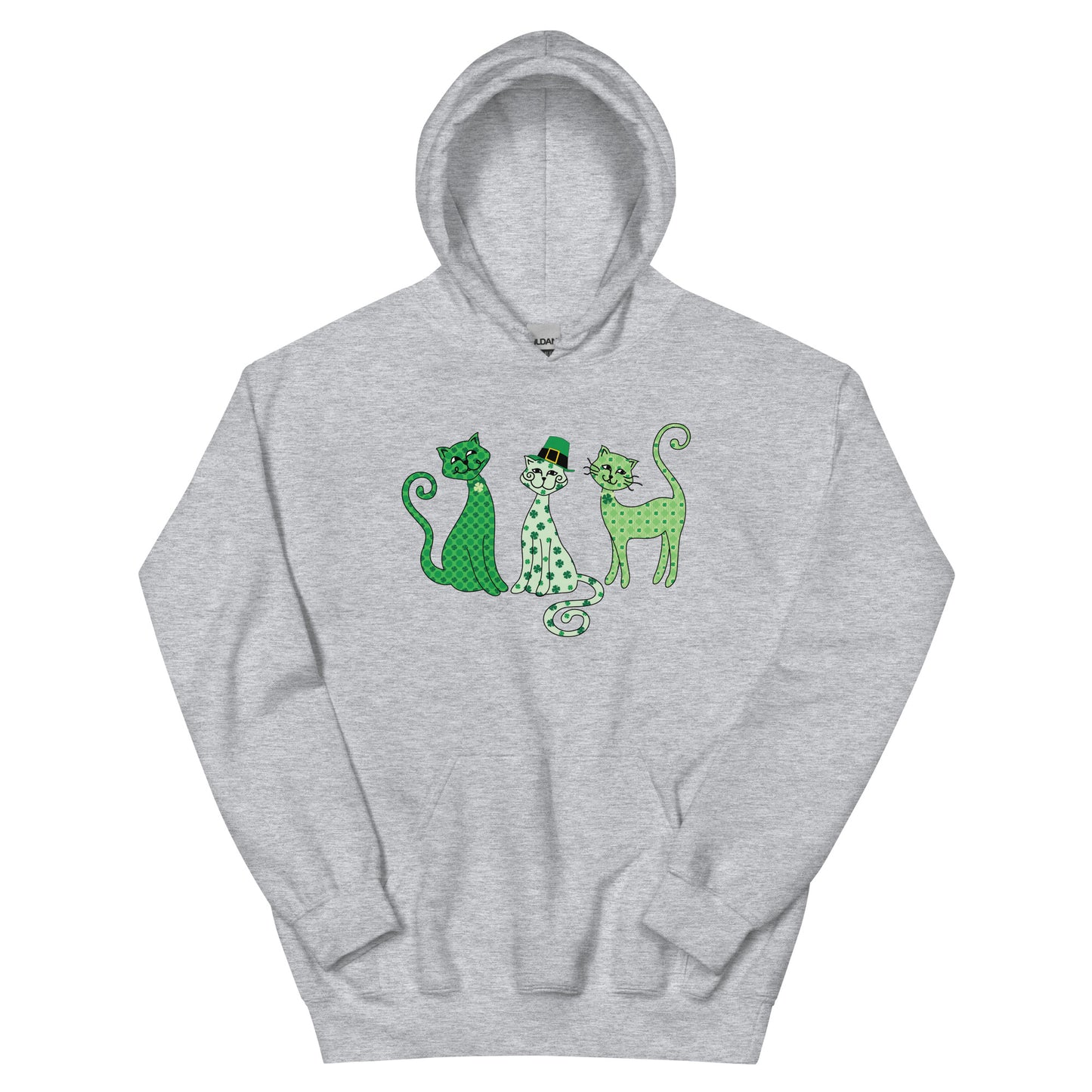 Whimsy St. Patrick's Day Cats Hoodie