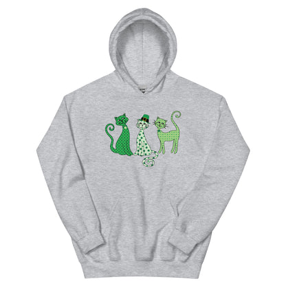 Whimsy St. Patrick's Day Cats Hoodie