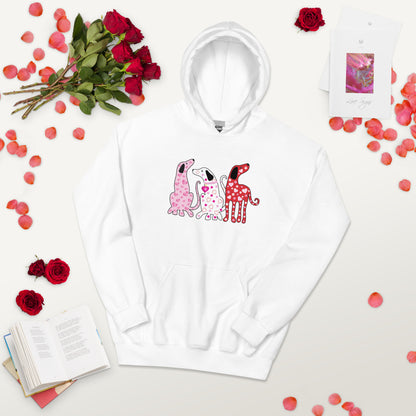 Whimsy Valentine Dogs Hoodie