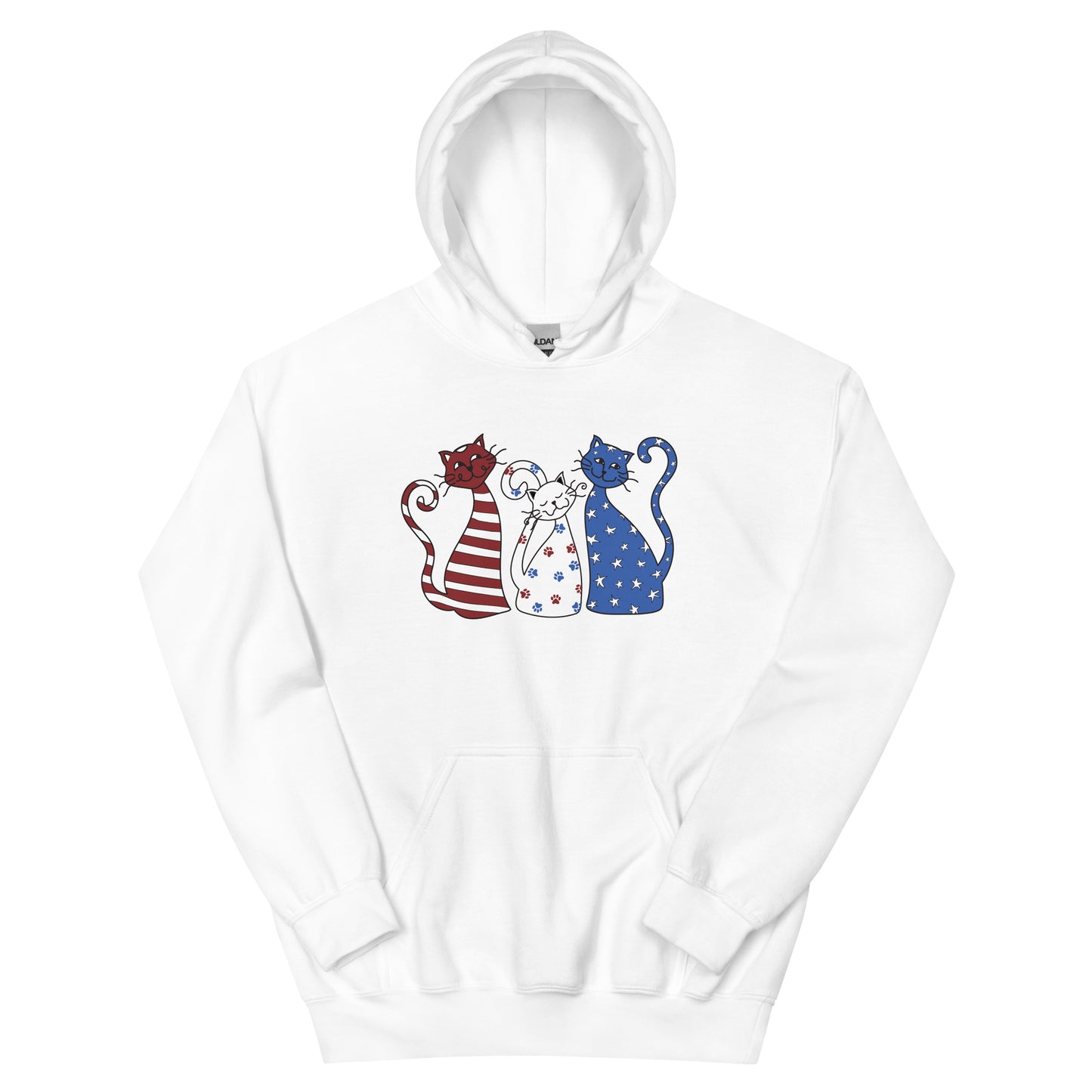 Whimsy Americana Cats Hoodie