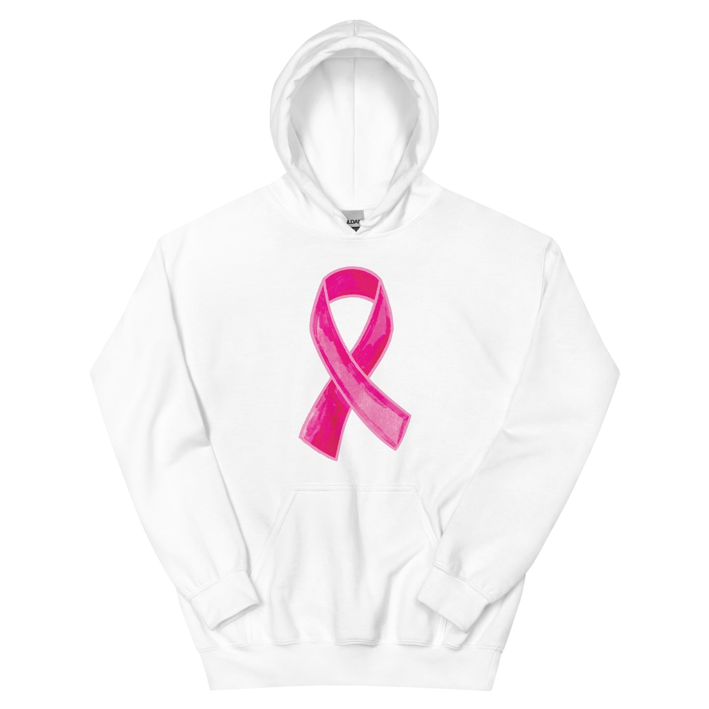 Watercolor Pink Ribbon Hoodie