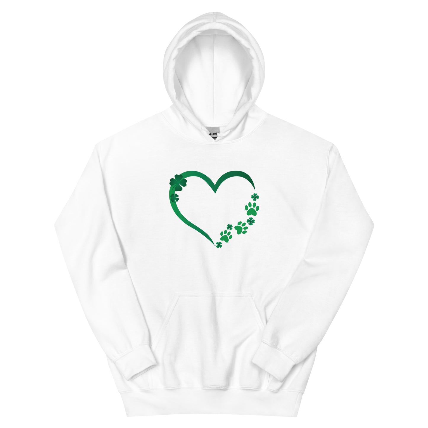 St. Patrick's Paw Heart Hoodie