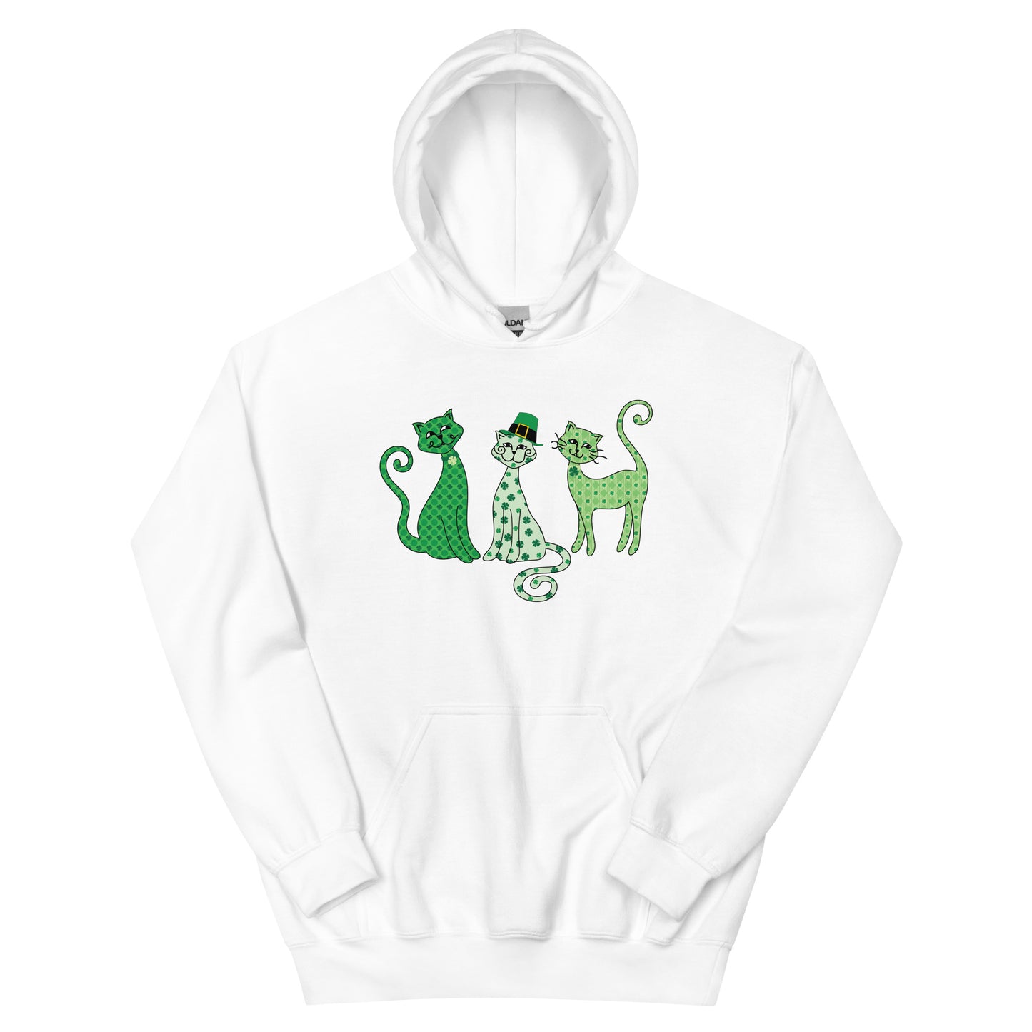 Whimsy St. Patrick's Day Cats Hoodie