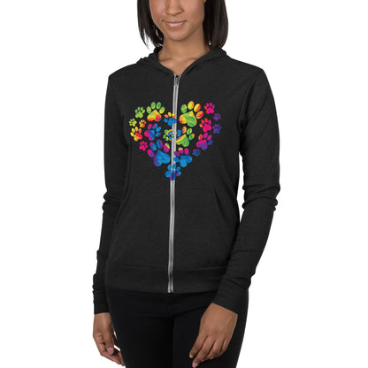 Anniversary Paw Print Love Lightweight Zip Hoodie