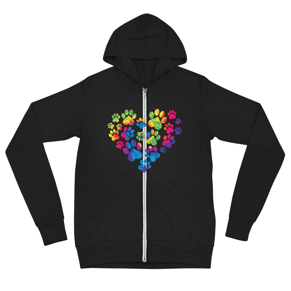 Anniversary Paw Print Love Lightweight Zip Hoodie