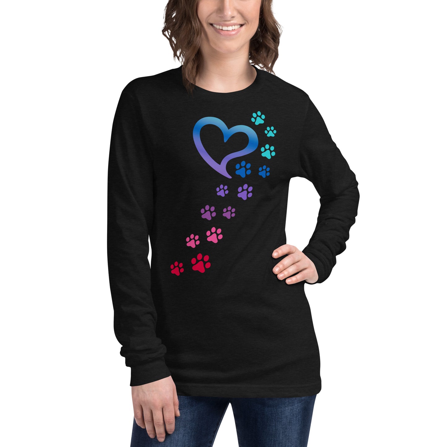 Rainbow Paws To My Heart Long Sleeve Tee