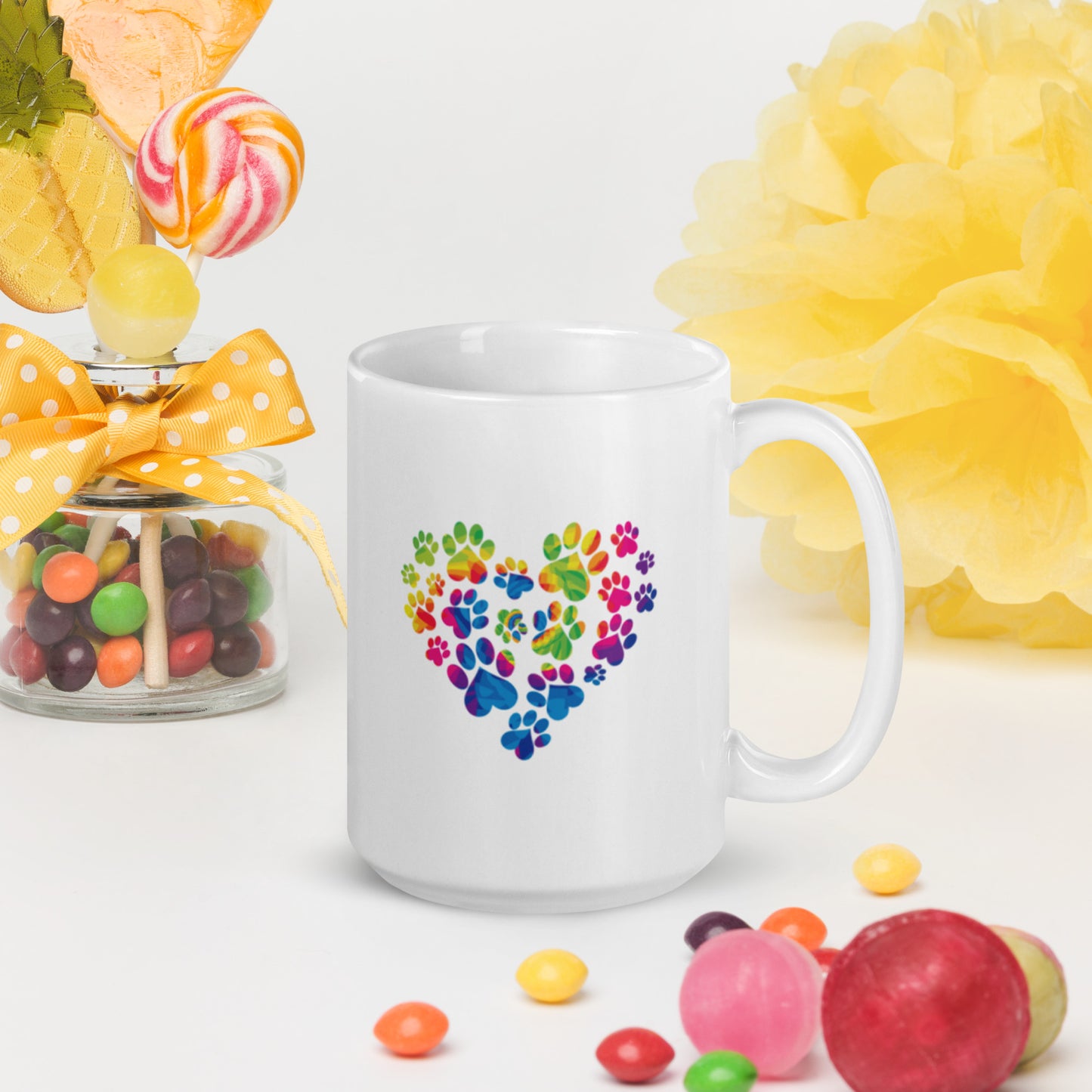 Anniversary Paw Print Love Mug