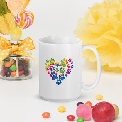 Anniversary Paw Print Love Mug