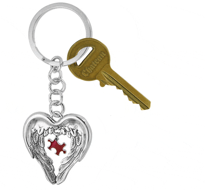 Wings Of An Angel Puzzle Piece Keychain