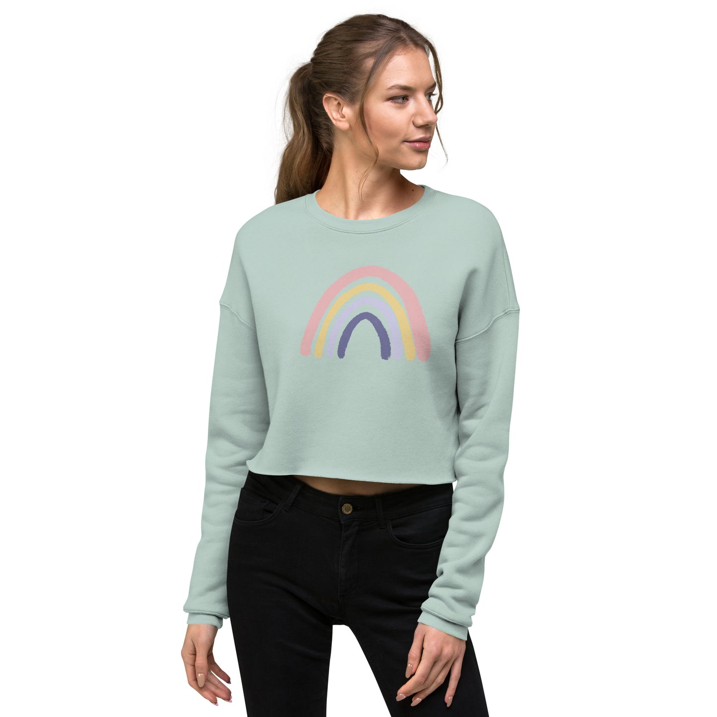 Watercolor Rainbow Cropped Sweatshirt
