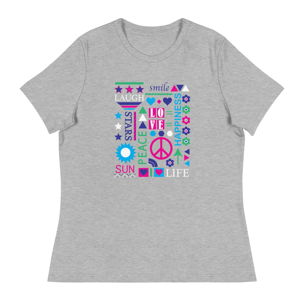 Color Pop of Peace Women's Relaxed T-Shirt