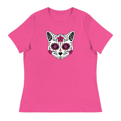 Sugar Skull Cat Women's Relaxed T-Shirt