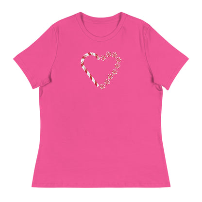 Candy Cane Heart Women's Relaxed T-Shirt