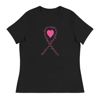 Pink Heart Ribbon Women's Relaxed T-Shirt