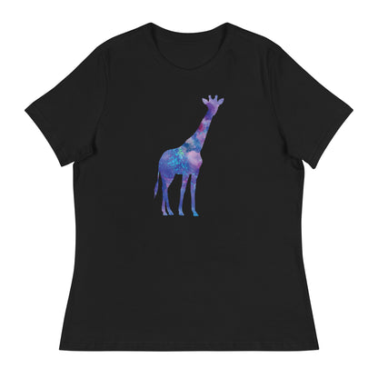 Starry Night Hues Giraffe Women's Relaxed T-Shirt