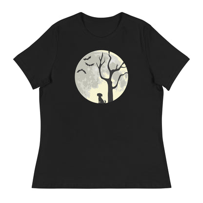 Spooky Tree & Pup Women's Relaxed T-Shirt