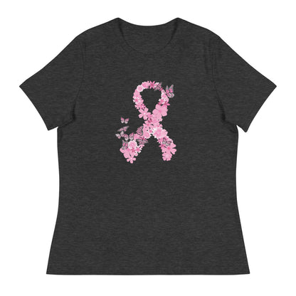 Pink Ribbon Butterflies Take Flight Women's Relaxed T-Shirt