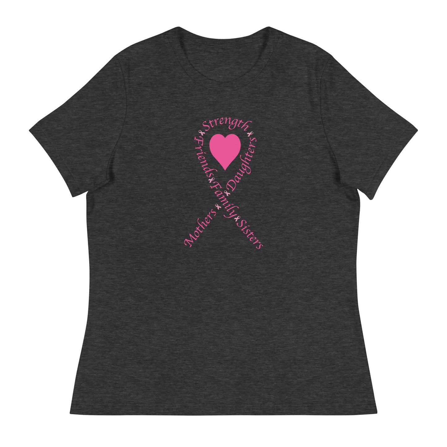 Pink Heart Ribbon Women's Relaxed T-Shirt