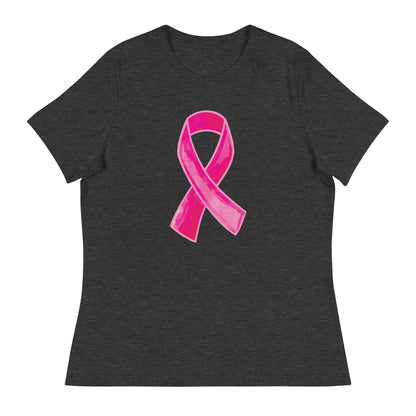 Watercolor Pink Ribbon Women's Relaxed T-Shirt