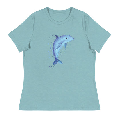 Sweet & Splashing Dolphin Women's Relaxed T-Shirt