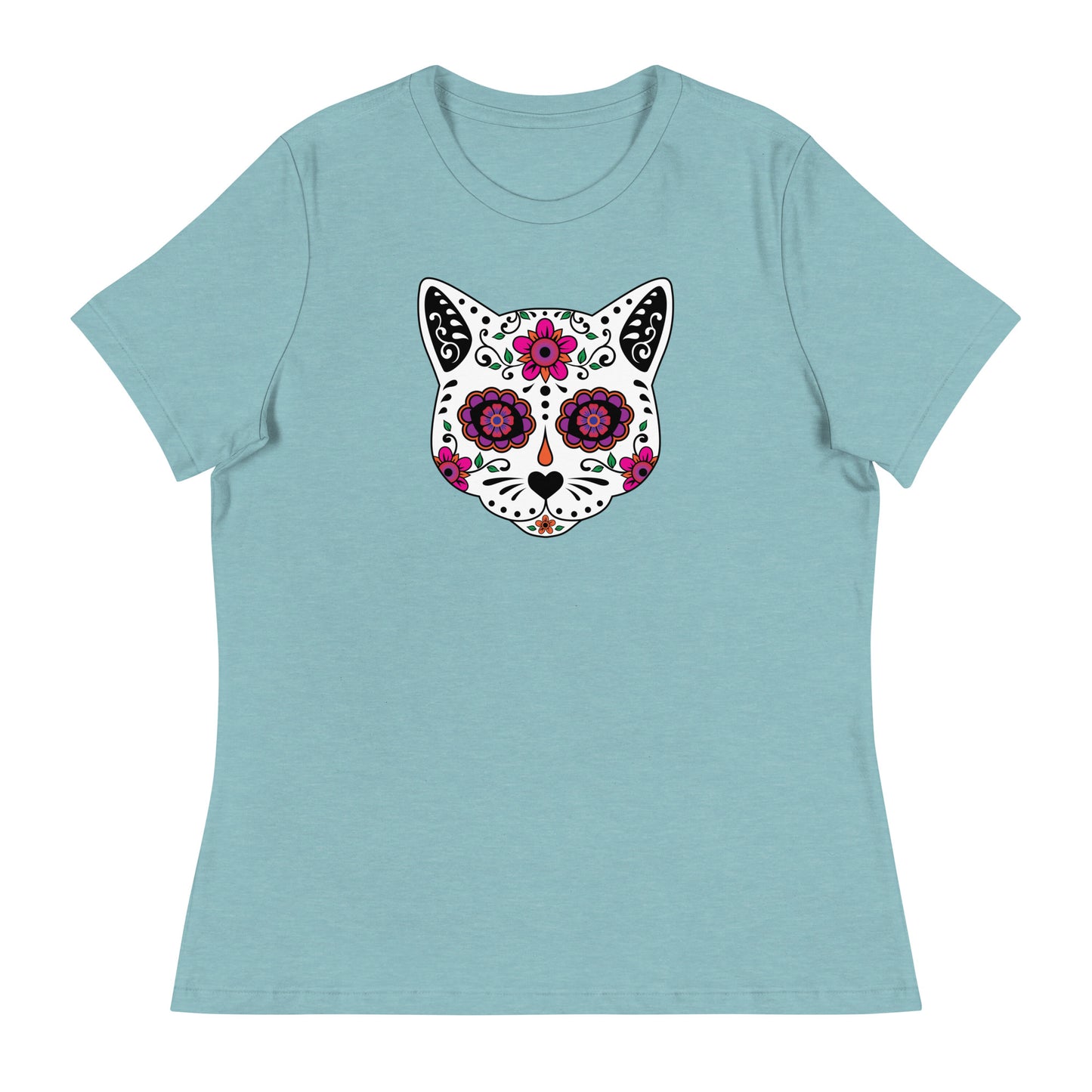 Sugar Skull Cat Women's Relaxed T-Shirt