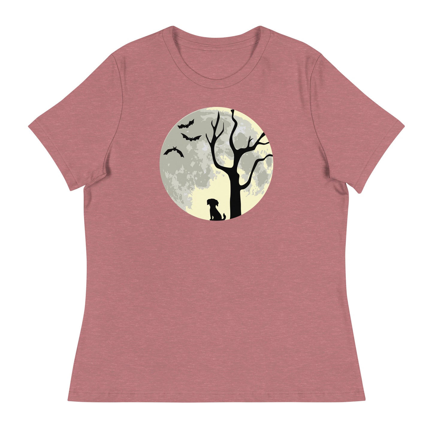 Spooky Tree & Pup Women's Relaxed T-Shirt